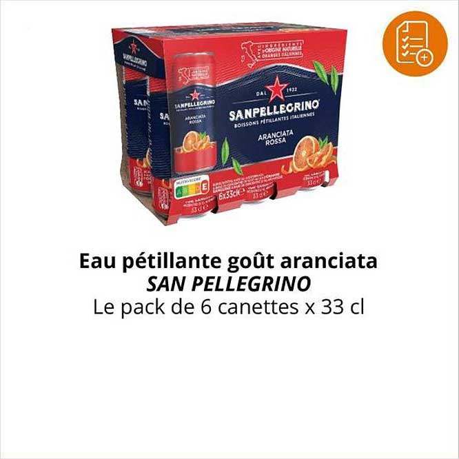 eau pétillante goût aranciata san pellegrino