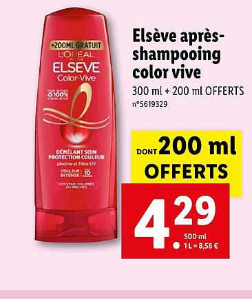 elsève après-shampooing color vive