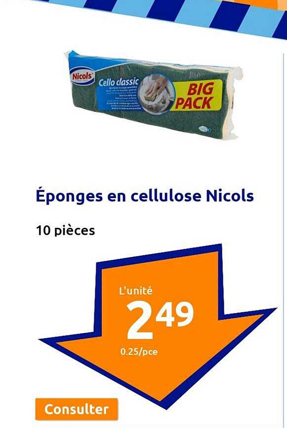 éponges en cellulose nicols