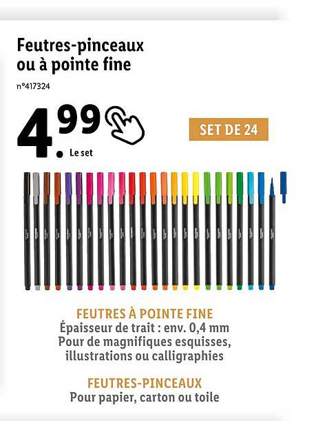 feutres-pinceaux ou à pointe fine