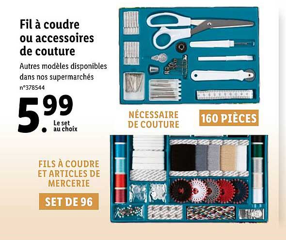 fil à coudre ou accessoires de couture