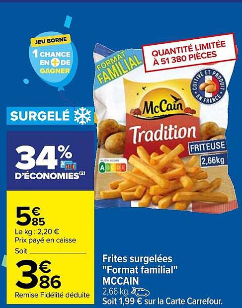 frites surgelées format familial mccain