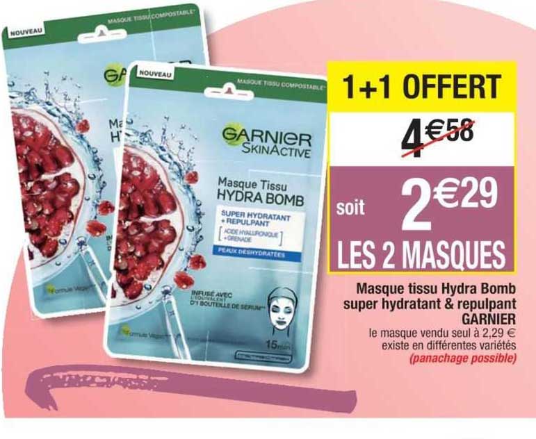 garnier masque tissu hydra bomb