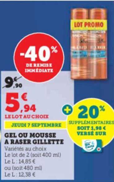 gel ou mousse à raser gillette