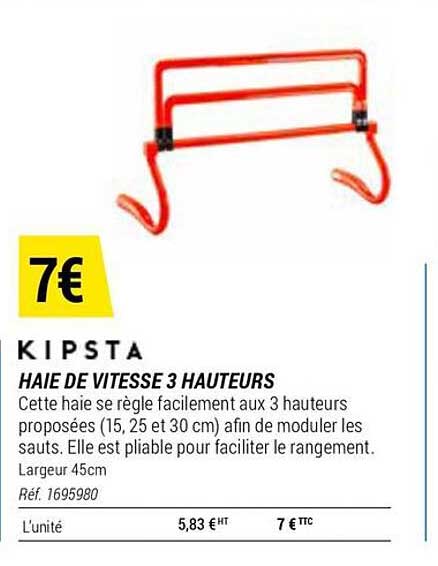 haie de vitesse 3 hauteurs kipsta