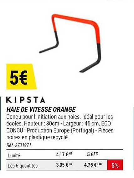 haie de vitesse orange kipsta