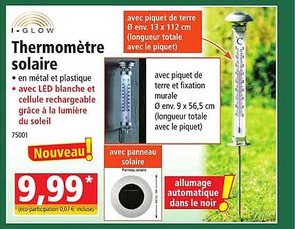 i-glow thermomètre solaire