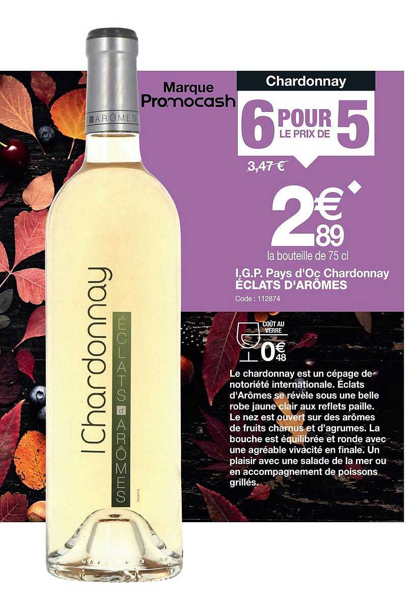 i.g.p. pays d'oc chardonnay éclats d'arômes