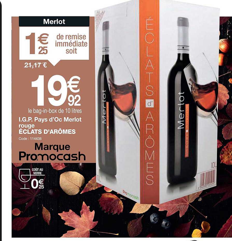 i.g.p. pays d'oc merlot rouge éclats d'arômes
