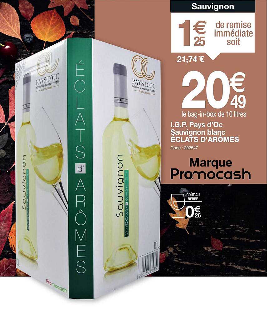 i.g.p. pays d'oc sauvignon blanc éclats d'arômes