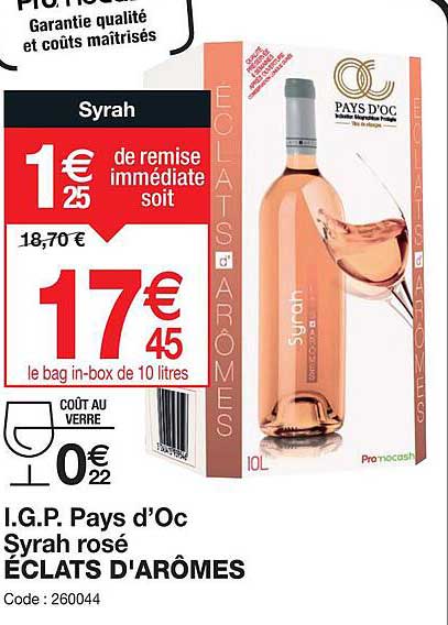i.g.p. pays d'oc syrah rosé éclats d'arômes