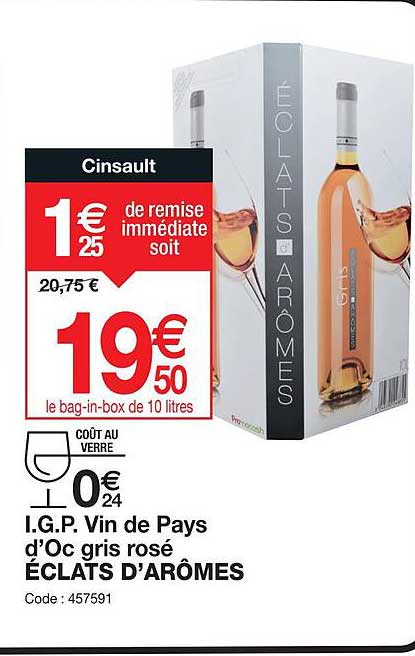 i.g.p. vin de pays d'oc gris rosé éclats d'arômes