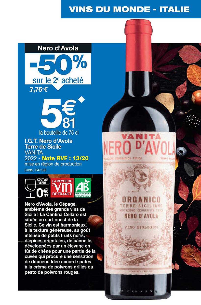 i.g.t. nero d'avola terre de sicile vanita 2022