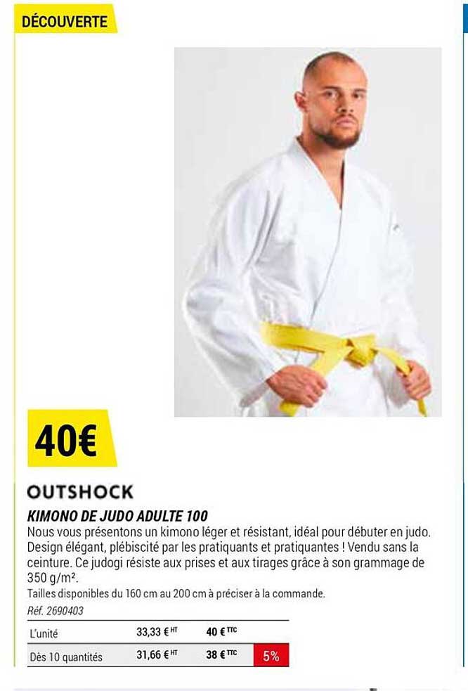 Kimono De Judo Adulte 100 Outshock
