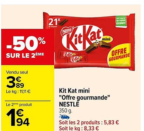 Kit Kat Mini "offre Gourmande" Nestlé