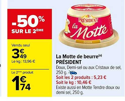 la motte de beurre président