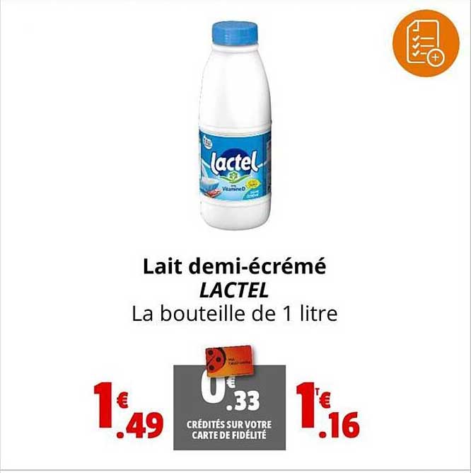 lait demi-écrémé lactel