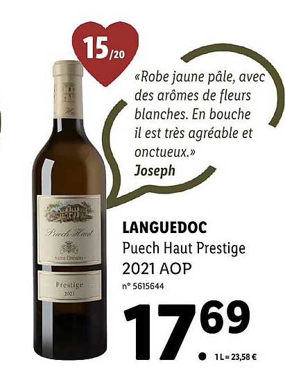 languedoc puech haut prestige 2021 aop