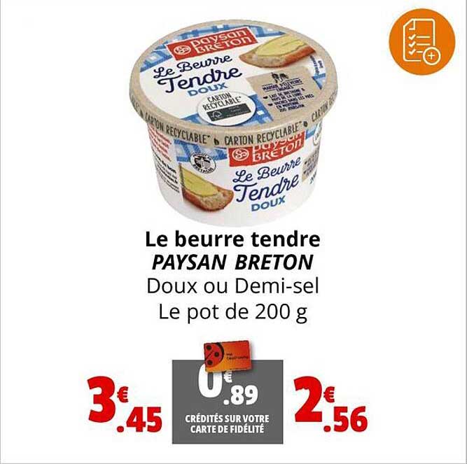 le beurre tendre paysan breton
