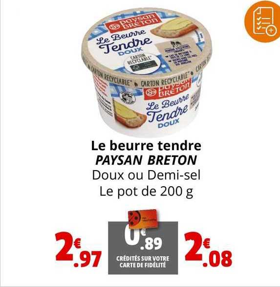 le beurre tendre paysan breton