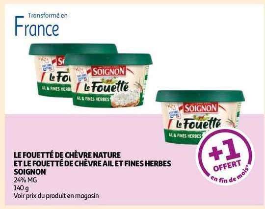 Le Fouetté De Chèvre Nature Et Le Fouetté De Chèvre Ail Et Fines Herbes Soignon