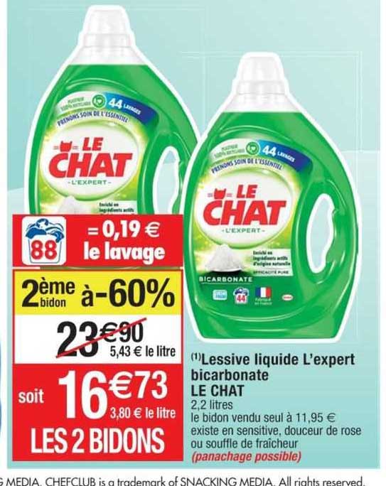 Lessive Liquide L'expert Bicarbonate Le Chat