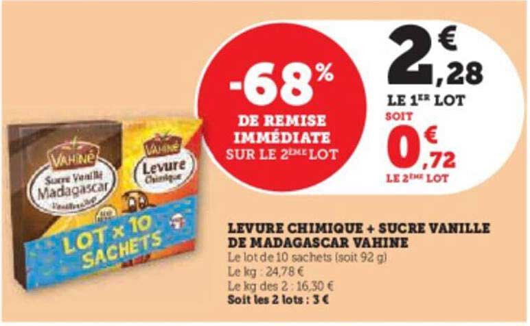 levure chimique + sucre vanille de madagascar vahiné