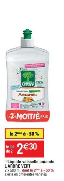 liquide vaisselle amande l'arbre vert
