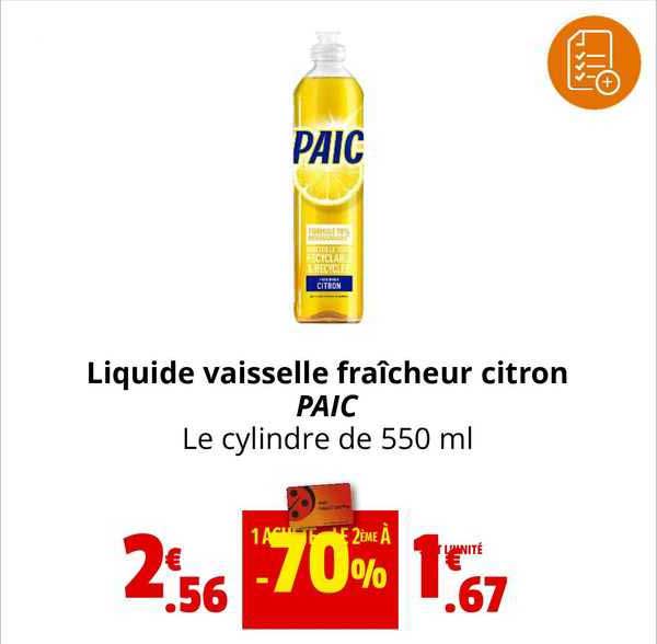 Liquide Vaisselle Fraîcheur Citron Paic