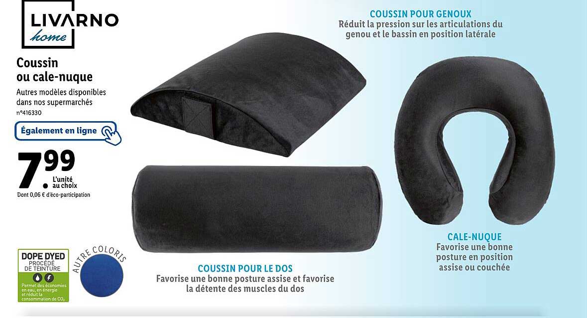 livarno home coussin ou cale-nuque