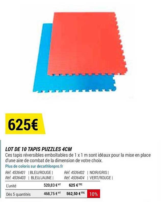 Lot De 10 Tapis Puzzles 4 Cm