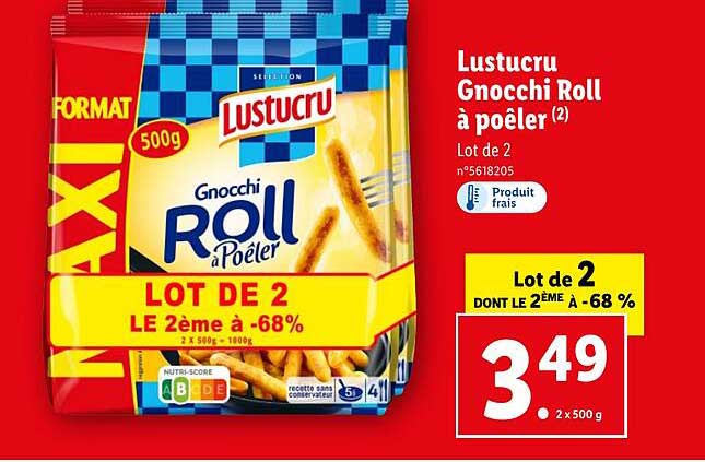 lustucru gnocchi roll à poêler