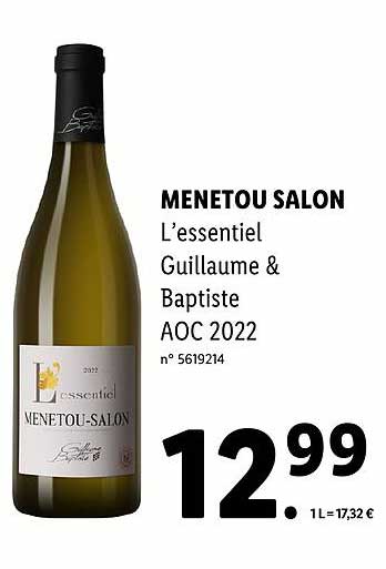 Menetou Salon L'essentiel Guillaume & Baptiste Aoc 2022