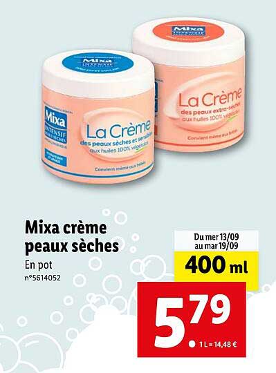 mixa crème peaux sèches