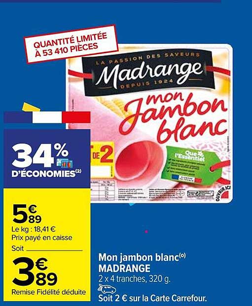 mon jambon blanc madrange