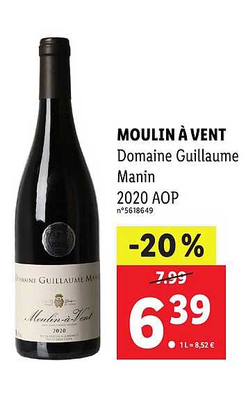 moulin à vent domaine guillaume manin 2020 aop