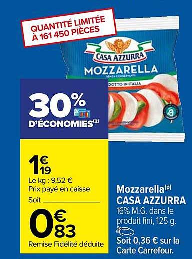 mozzarella casa azzurra