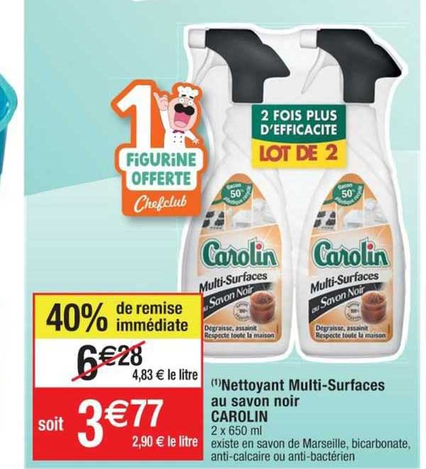 nettoyant multi-surfaces au savon noir carolin