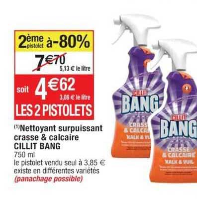 nettoyant surpuissant crasse & calcaire cillit bang