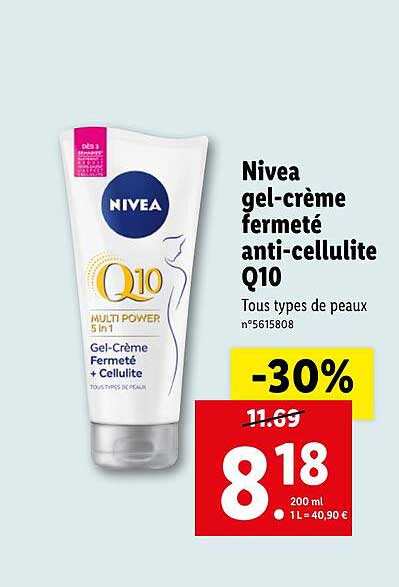 nivea gel-crème fermeté anti-cellulite q10
