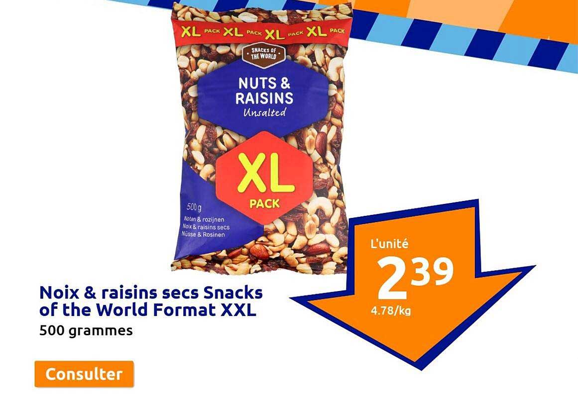 noix & raisins secs snacks of the world format xxl