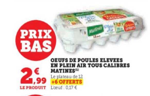 œufs de poules élevées en plein air tous calibres matines