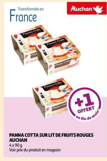 panna cotta sur lit de fruits rouges auchan