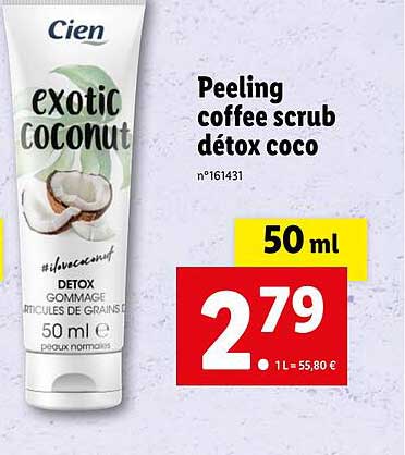 peeling coffee scrub détox coco