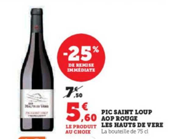 pic saint loup aop rouge les hauts de vere