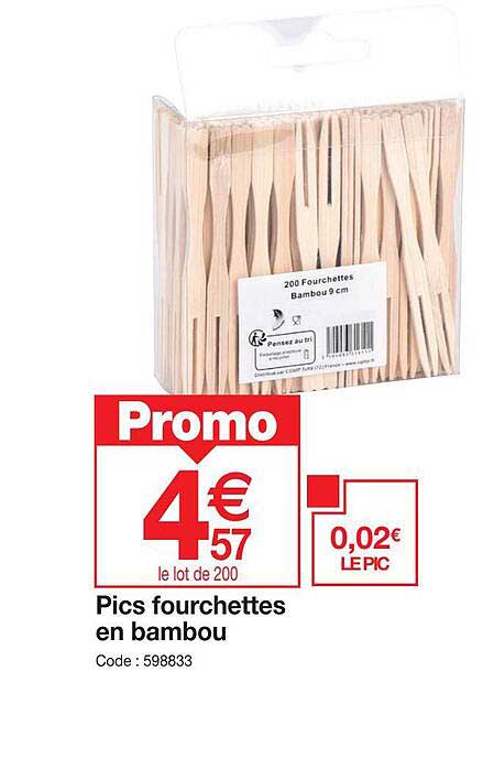 pics fourchettes en bambou