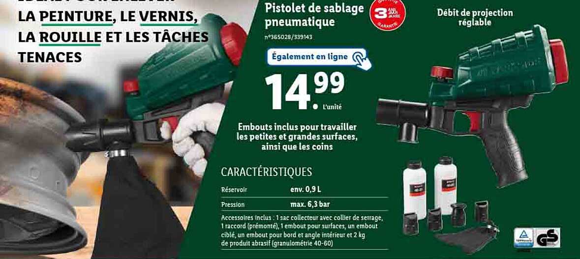 pistolet de sablage pneumatique