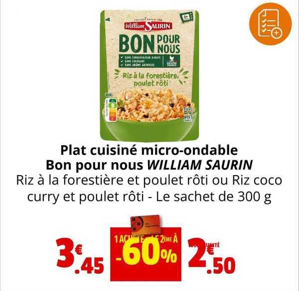 plat cuisiné micro-ondable bon pour nous william saurin