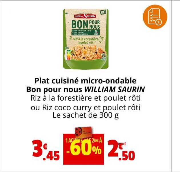 plat cuisiné micro-ondable bon pour nous william saurin
