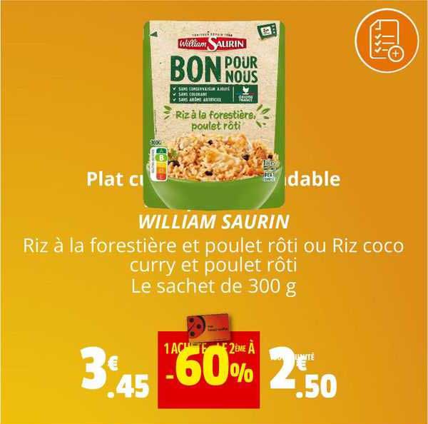 plat cuisiné william saurin